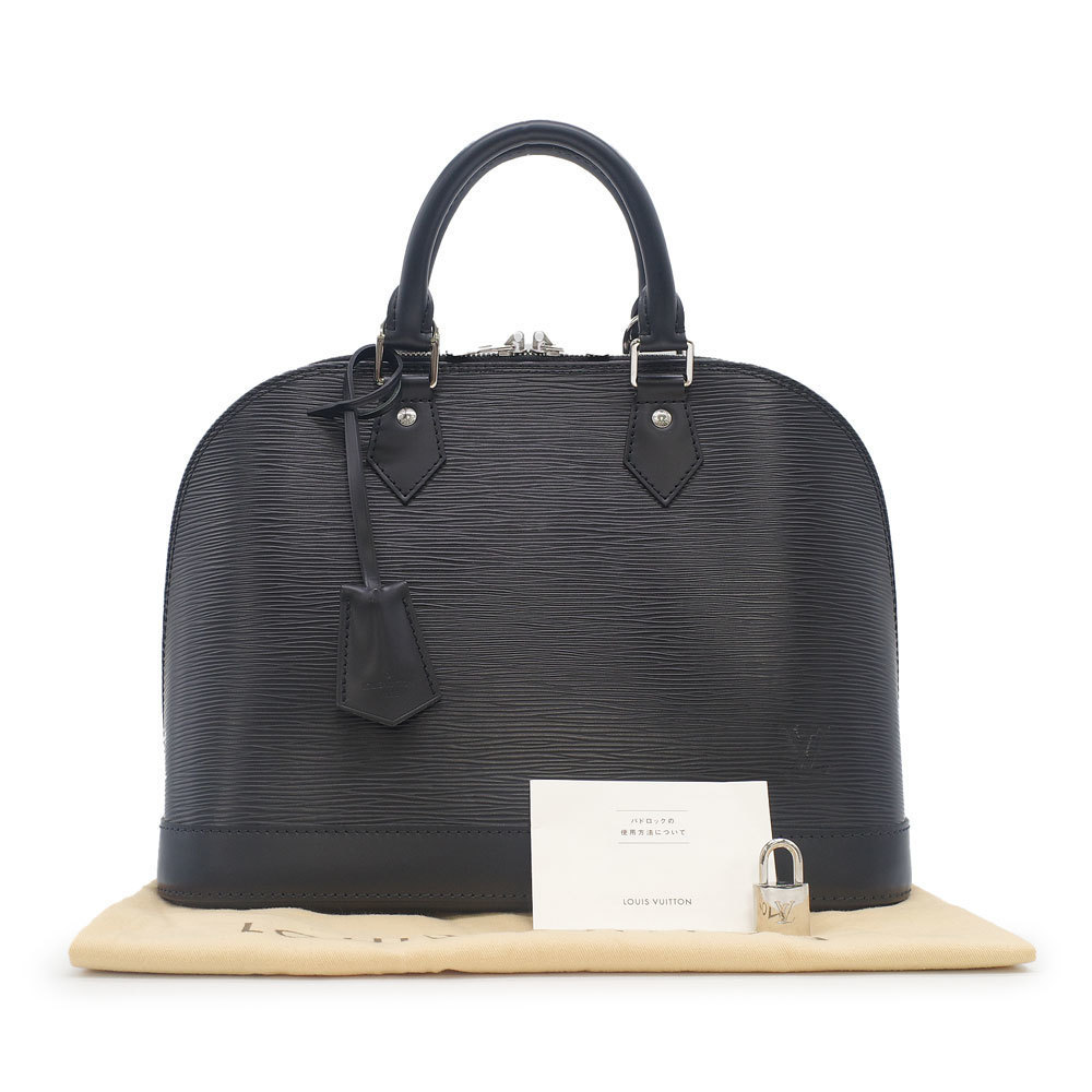 Louis Vuitton Alma PM Handbag Epi Black Silver